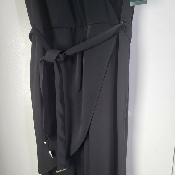 LAUREN RALPH LAUREN Womens SZ 14 Black Faux-Wrap Jumpsuit NWT MSRP $225 - Picture 7 of 12
